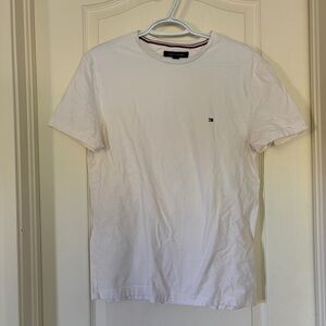 Tommy Hilfiger White Logo T-Shirt Men’s Medium Classic Crewneck Tee